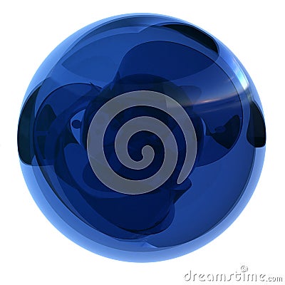 Blue crystal ball Stock Photo