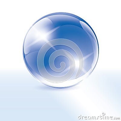 Blue Crystal Sphere - Ball Vector Illustration