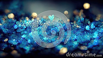 Blue crystalin detail AI generated Stock Photo