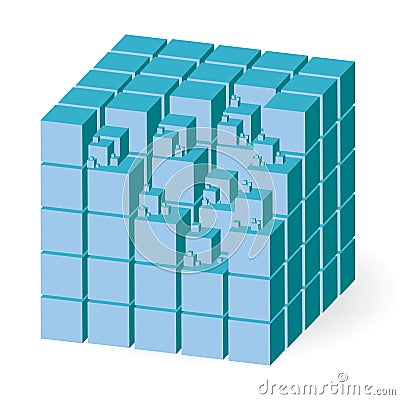 Blue cube Vector Illustration