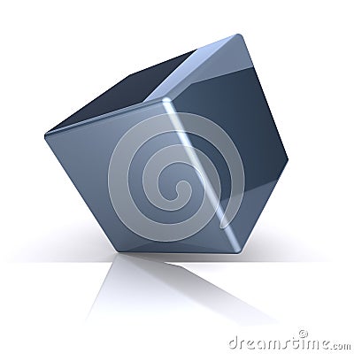 Blue cube Stock Photo