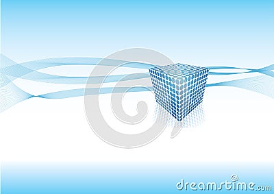 Blue cube abstract design Vector Illustration