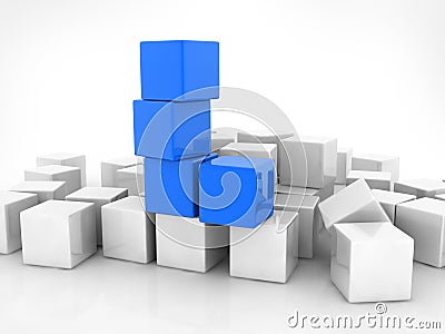 Blue cube Stock Photo