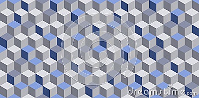 Blue cube pattern - seamless vector texture Vector Illustration