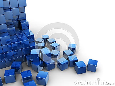 Blue cubes background Cartoon Illustration