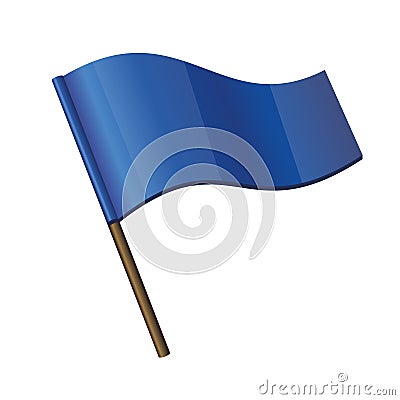 Blue Curl Flag Vector Illustration