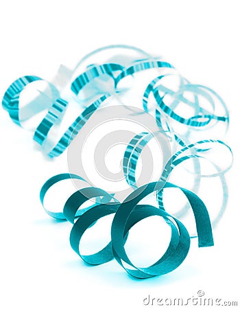 Blue Curled Streamers Stock Photo