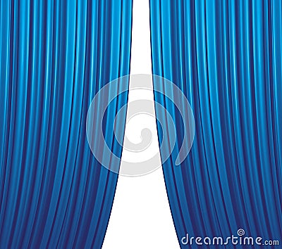 Blue Curtain Closing Stock Photo