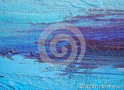 Blue Abstract Paint Texture on Canvas Background Stock Photo