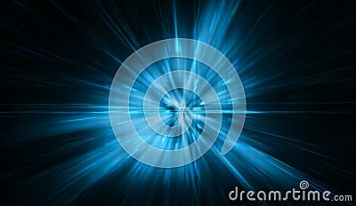 Blue Cyber abstract Star burst light explosion background Stock Photo