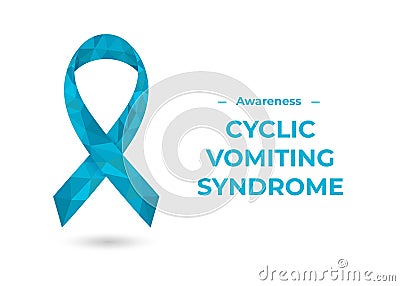 Blue Cyclic Vomiting Syndrome awareness ribbon web Vector Illustration