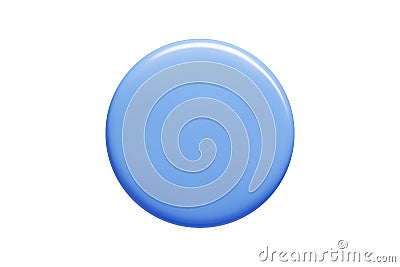 Blue 3d callout banner in circular shape with gradient shading. Vector message bubble Vector Illustration