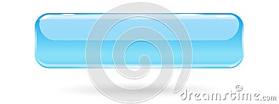 Blue 3d glass button Vector Illustration