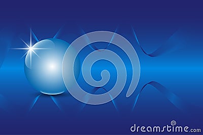 Blue 3D globe sphere on an abstract technology blue background Cartoon Illustration