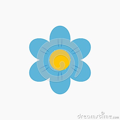 Blue daisy flower icon Vector Illustration