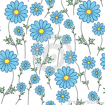 Blue daisy on a white background Stock Photo