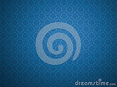 Blue damask pattern background Stock Photo