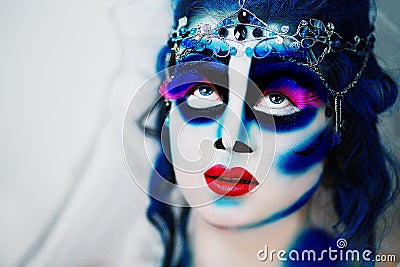 Blue dead bride Stock Photo