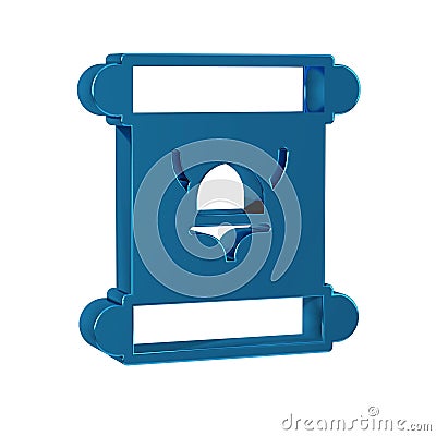 Blue Decree, paper, parchment, scroll icon icon isolated on transparent background. Stock Photo
