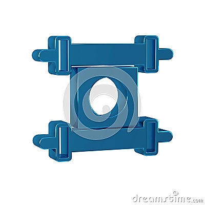 Blue Decree, paper, parchment, scroll icon icon isolated on transparent background. Chinese scroll. Stock Photo