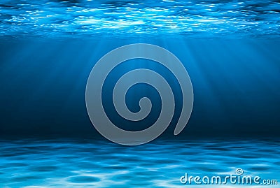 Blue deep water abstract natural background. Stock Photo