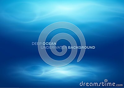 Blue deep water and sea abstract natural background. Vector illustration Vector Illustration