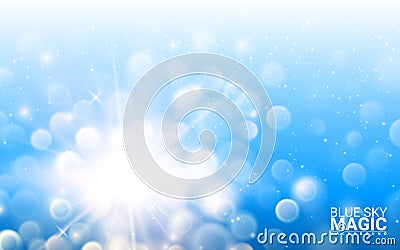 Blue defocused lights sky. Effect Realistic Design Elements. Vector Illustration Modern Background Vector Illustration