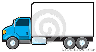 Blue Delivery Truck Vector Illustration