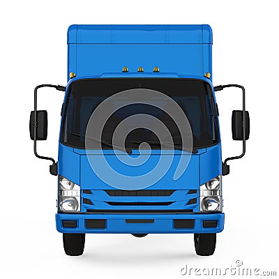 Blue Delivery Truck Isolated Stock Photo