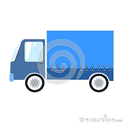 Blue delivery truck vector illustration Vector Illustration