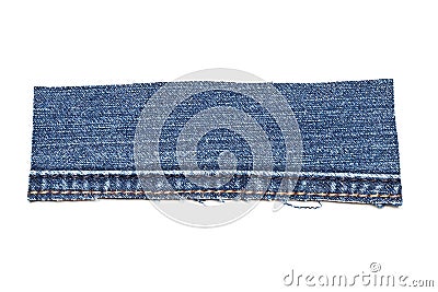 Blue denim cotton jeans patch Stock Photo