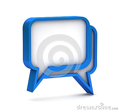 Blue dialog icon Stock Photo