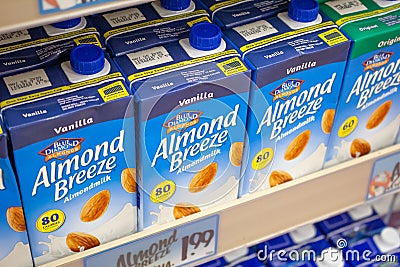 Blue Diamond Almond Milk Editorial Stock Photo