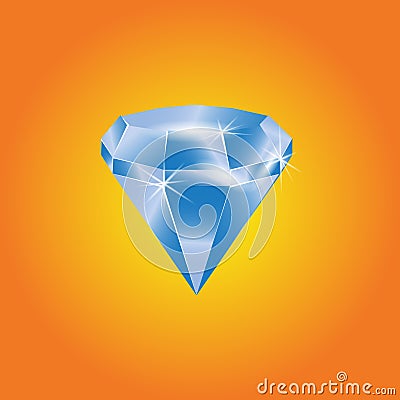 Blue diamond on background. illustration Cartoon Illustration