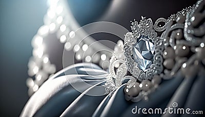 Blue diamond and white diamonds jewellery design collection gem masterpiece, luxury exclusive sapphire gemstone and Stock Photo