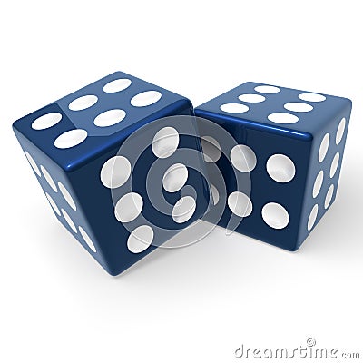 Blue dices Stock Photo