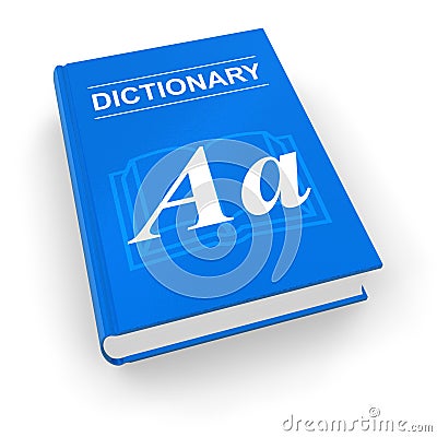 Blue dictionary Stock Photo