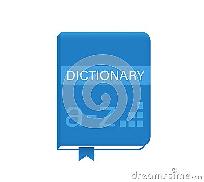 Blue dictionary with bookmark mockup Vector Illustration