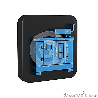 Blue Diesel power generator icon isolated on transparent background. Industrial and home immovable power generator Stock Photo