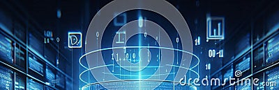 Blue digital binary data earth computer screen background - technology Stock Photo