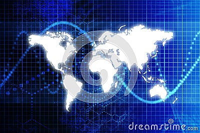 Blue Digital World Business Abstract Stock Photo