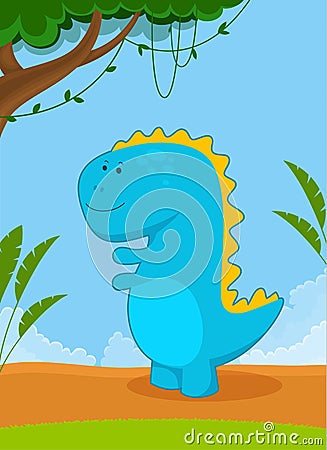 Blue dinosaur, tyrannosaurus Vector Illustration