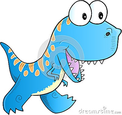 Blue Dinosaur Vector Vector Illustration
