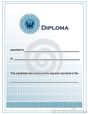 Blue diploma Vector Illustration