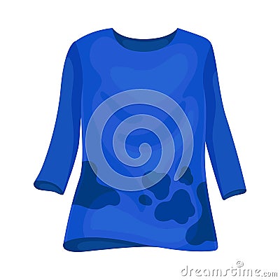 Blue dirty jacket. Vector illustration on a white background. Vector Illustration