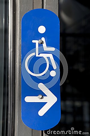 Blue Disabled Sign Stock Photo