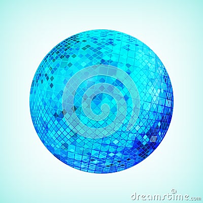 Blue discoball template Vector Illustration