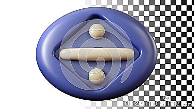 Blue division symbol, divide sign, math symbol, and mathematics icon png transparent image Generative AI Stock Photo