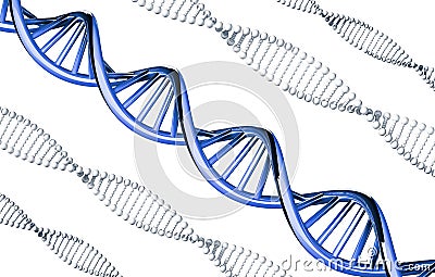 Blue DNA outstanding, dominant gene, isolated on white background Stock Photo