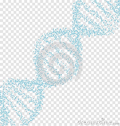 Blue DNA with polygon line on transparent abstract background Vector Illustration